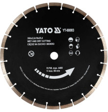 Диск алмазний сегментний по бетону YATO : Ø= 350x 25,4 мм. t= 3,4 мм, до YT-84820 [10/360]