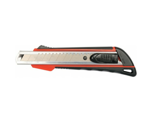 Нож YATO с выдвижным лезвием с отломными сегментами: M=18 мм, SK2 ABS/TPR, фиксатор [12/144]