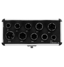 Набір екстракторів YATO для зломаних головок болтів і гайок з квадр.- 3/8". 10 Од. [20]