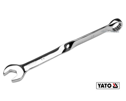 Ключ рожково-накидный, витый 90° YATO : М= 17 x 244 мм, Cr-V [40/80]