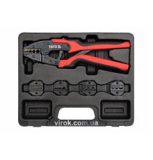 Кліщі для обтискання і зачистки проводів YATO, L=260 мм зі змінними вставками  кпл. 6 шт. [10]