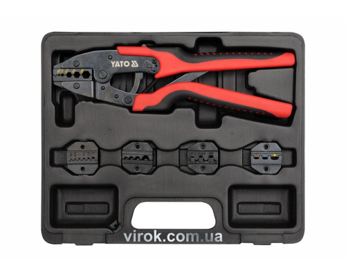 Клещи для обжима и зачистки проводов YATO, L=260 мм со сменными вставками кпл.