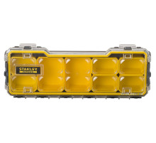 Органайзер 1/3 мілкий з прозорою кришкою Stanley "Fatmax Pro"; 8 лотків, 43х 15х 6,4 см