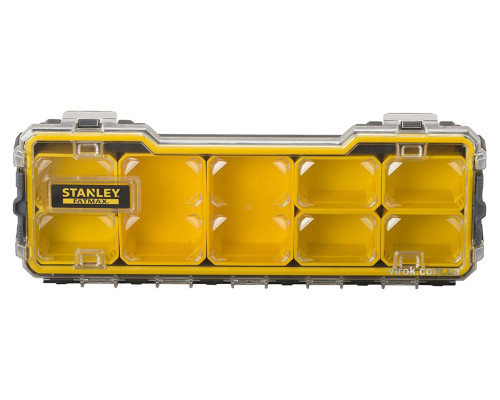 Органайзер 1/3 мелкий с прозрачной крышкой Stanley "Fatmax Pro"; 8 лотков, 43х15х6,4 см
