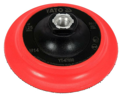 Диск кріпильний опорний з липучкою для полірування YATO Ø= 125мм, t= 20мм з різьбовим кріпленням М14