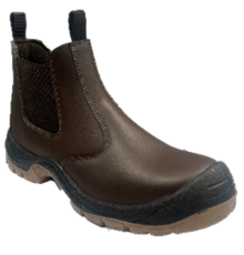 Чоботи низькі робочі з полірованої спилок шкіри YATO CHELSEA розм. 41, коричневі з поліурет підошвою