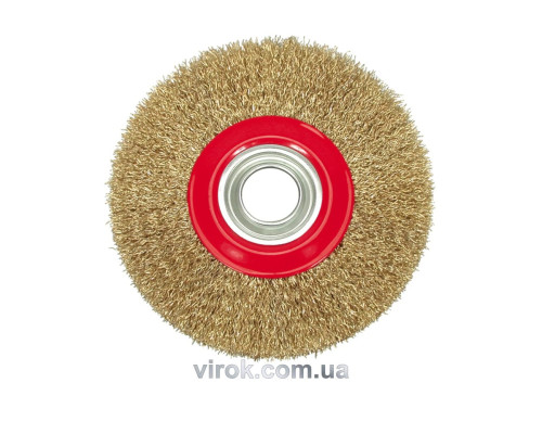 Щітка - крацовка для точильного станка VOREL латунна. сталь Ø-125мм [12/72]