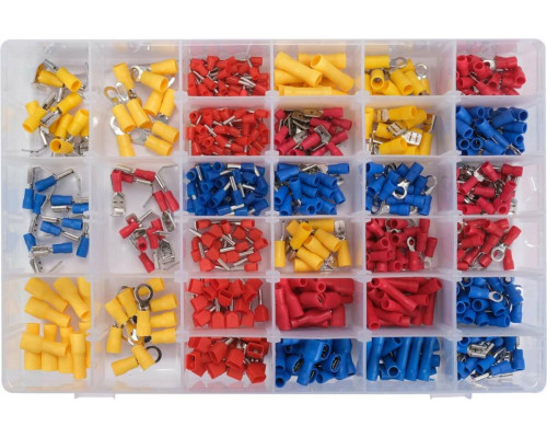 Набор электрических разъемов с изоляцией и клеммом YATO : 600 шт, в футляре [20/320]