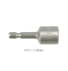 Насадка торцева магнітна 6-гранна YATO : HEX M12 x 48 мм, HEX Ø= 1/4" [Блістер] [100/200]