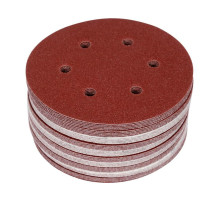 Круг шліфувальний з наждачн. паперу з липучкою YATO: Ø= 150мм, Р60, 6 отв до YT-09739, -09740, 50 шт