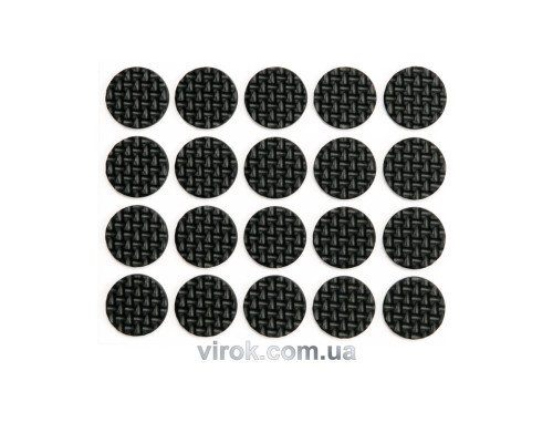 Протектор самоклеючий антиковзкий VOREL Ø= 20 мм, упак. 20 шт. (чорні) [60/720]