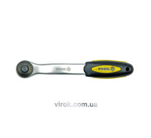 Трещатка VOREL к торцевым головкам, изогнутая, квадрат 1/4", L= 150 мм, 72T, CrV [6/36]