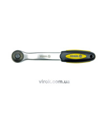 Тріщатка VOREL до головок торцевих, вигнута, квадрат 1/4", L= 150 мм, 72T, CrV [6/36]