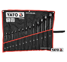 Ключи рожково-накидные, крученые 90° YATO: М=10-32 мм, Cr-V, 14 шт [4]
