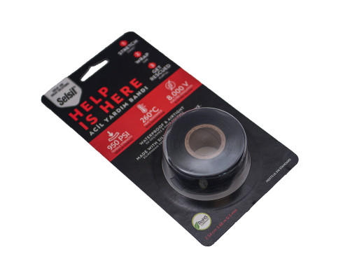 Стрічка ремонтна термоусадочна SELSIL 3,6 м х 2,54 см. для труб, шлангів, ізоляції (силіконова) [8]