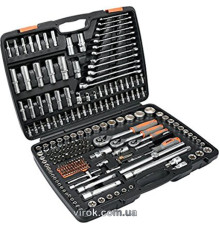 Набір головок торцевих, насадок STHOR : квадрат 1/2", 3/8", 1/4" з інструментами [216 Од.] [1/40]