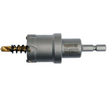 Сверло коронка по металлу TCT YATO: Ø30 x103 мм, толщ. до 25мм, с направляющим, 6-гран.