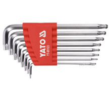 Ключи ТОRХ Г-образные YATO: Т9-Т40, с шаровым наконечником, Cr-V, 8 шт [10/100]