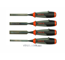 Стамески з полімерними ручками YATO : b= 10-12-16-20 мм, CrV. набір 4 шт. [6/24]