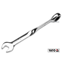 Ключ ріжково-накидний, кручений 90° з тріщаткою YATO : М= 12 x 177 мм, HRC 40-45, Cr-V [25/150]