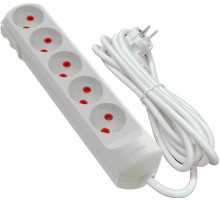 Удлинитель сетевой VIROK: l= 2 м, с 5 гнездами без заземления