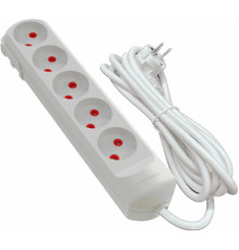 Подовжувач мережевий VIROK: l= 2 м, з 5 гніздами без заземлення