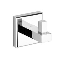 Гачок одинарний, прямий для санвузлів FALA з цинкового сплаву хромований, квадратна форма [6/72]