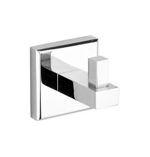 Гачок одинарний, прямий для санвузлів FALA з цинкового сплаву хромований, квадратна форма [6/72]