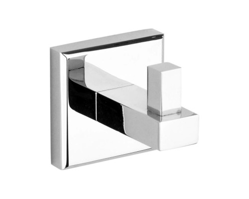 Гачок одинарний, прямий для санвузлів FALA з цинкового сплаву хромований, квадратна форма [6/72]