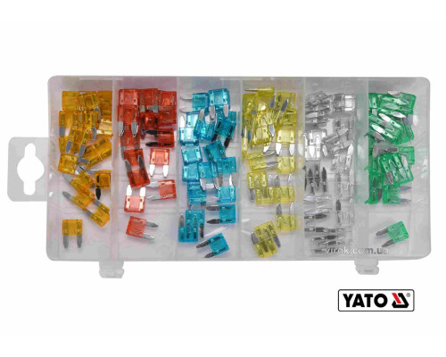 Автомобильные предохранители YATO MINI, по 20 шт. для токов 5, 10, 15, 20, 25, 30 А, 120 шт [12]