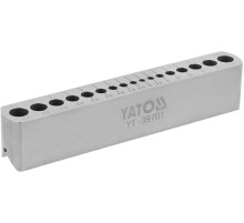 Шаблон напрямний для свердління отворів YATO 17 отв Ø= 3-9,5 мм, корпус з високо вуглец. сталі (HCS)