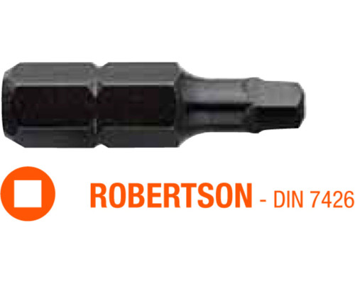 Насадка викруткова USH Industry : Robertson R2 x 25 мм, Уп. 5 шт.