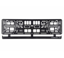 Рамка під номерний знак авто VOREL : чорна, 529 х 132 х 11 мм (пластикова) [50]