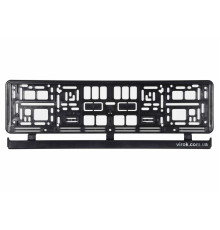 Рамка під номерний знак авто VOREL : чорна, 529 х 132 х 11 мм (пластикова) [50]