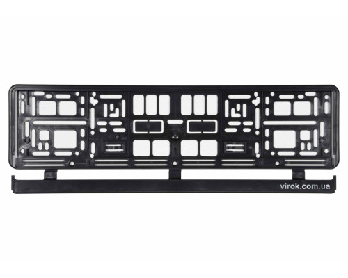 Рамка під номерний знак авто VOREL : чорна, 529 х 132 х 11 мм (пластикова) [50]