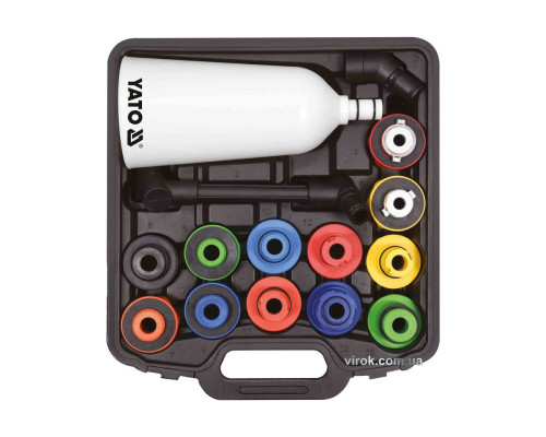 Лейка для залива масла в двигатели YATO: V=2 л, с 12 адаптерами; компл. 15 элем. [4]