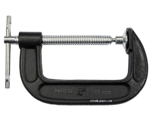 Струбцина з гвинтовим затиском "G" подібна YATO; l= 100 мм (4") [5/30]