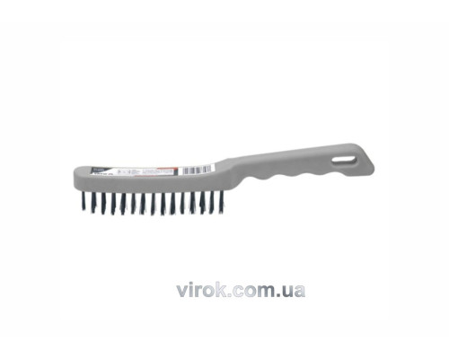 Щетка проволочная стальная YATO : 5-рядная, пластиковая ручка [12/120]