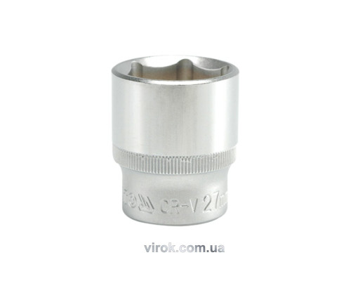 Головка торцева 6-гранна YATO : квадрат 1/2", М= 27 мм, L= 42 мм [12/60/120]