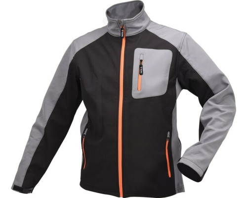 Куртка робоча SOFTSHELL YATO розмір M, чорно-сіра, 3 кишені, 96% поліестер і 4% спандекс(DW)