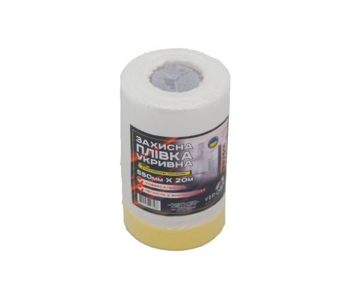 Плівка захисна з малярним скотчем VIROK 550мм х 20м х 1,6мм [60]
