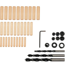 Засоби для кілкових сполучень по дереву YATO з діаметром 6, 8, 10 мм, набір 43 шт. [6/24]