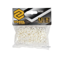 Крестики дистанционные для плитки и клинкера VOREL тип Т: толщ.- 6 мм, уп. 50 шт.(DW)