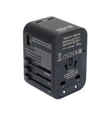 Розетка-адаптер мережева YATO 110-240 В, до 8А  з універс гніздом і вилками 880/1840 Вт 110/230 В