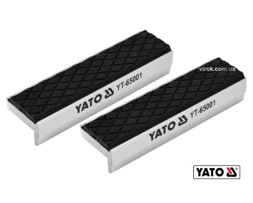 Губки змінні до лещат м'які YATO: 100 х 30 х 10 мм, алюмінієві з гумою [20/60]
