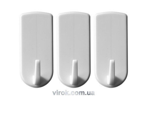 Гачки настінні VOREL самоклеючі, набір 3 шт. [12/144]