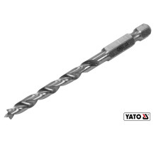 Свердло по дереву YATO : Ø5 x 85/50 мм, хвостовик- HEX 1/4", HSS 4241(DW)