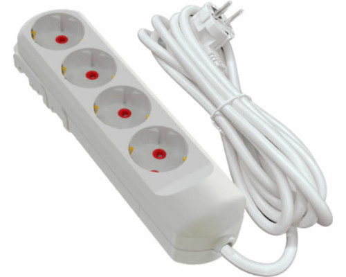 Подовжувач мережевий VIROK: l= 2 м, з 4 гніздами із заземленням