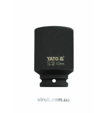 Головка торцева ударна 6-гранна YATO : подовжена, квадрат 3/4", М= 42 мм, L= 90 мм [4/16]