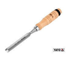 Стамеска полукруглая YATO : b= 14 мм, клинок – 125 мм, деревянная ручка – 112 мм [12/48]